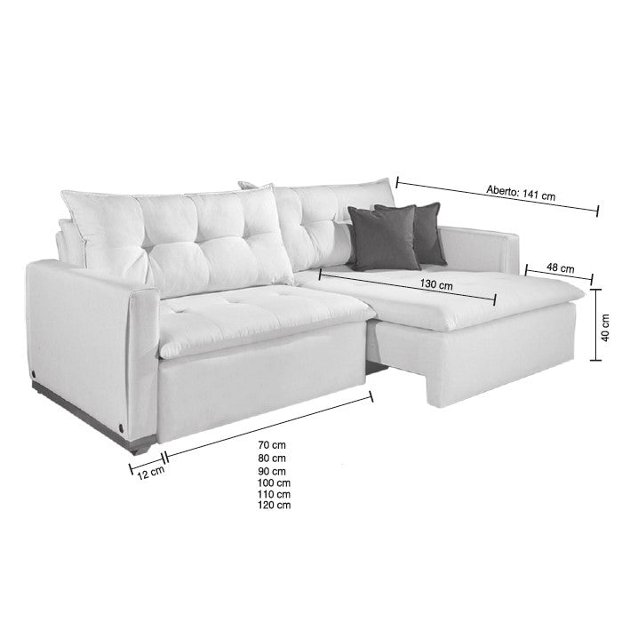Compacto Sofá Retrátil Sem Caixa Veludo Bege Creme Pillow Top Almofadas Soltas opções medidas: 1,64m (2 assento 0,70m), 1,84m (2 assentos 0,80m), 2,04m (2 assentos 0,90m), 2,24m (2 assentos 1,00m), 2,44m (2 assentos 1,10m), 2,64m (2 assentos 1,20m) 0,95m profundidade fechado, 1,40m aberto, espuma D28, molas, pillow top, braço pequeno fino 0,12m - Grand Mobile Móveis - Loja de Móveis e Decorações no bairro da Mooca e Tatuapé na cidade de São Paulo no estado de SP
