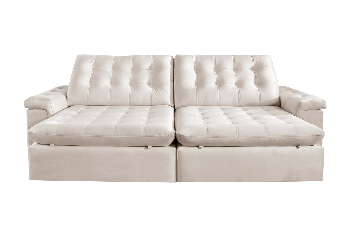 Sofá Retrátil Reclinável Dub Veludo Creme Branco Claro Várias Medidas 1,90m, 2,10m, 2,30m, 2,50m, 2,70m, 2,90m - Grand Mobile Móveis - Loja de Móveis e Decorações no bairro da Mooca e Tatuapé na cidade de São Paulo no estado de SP