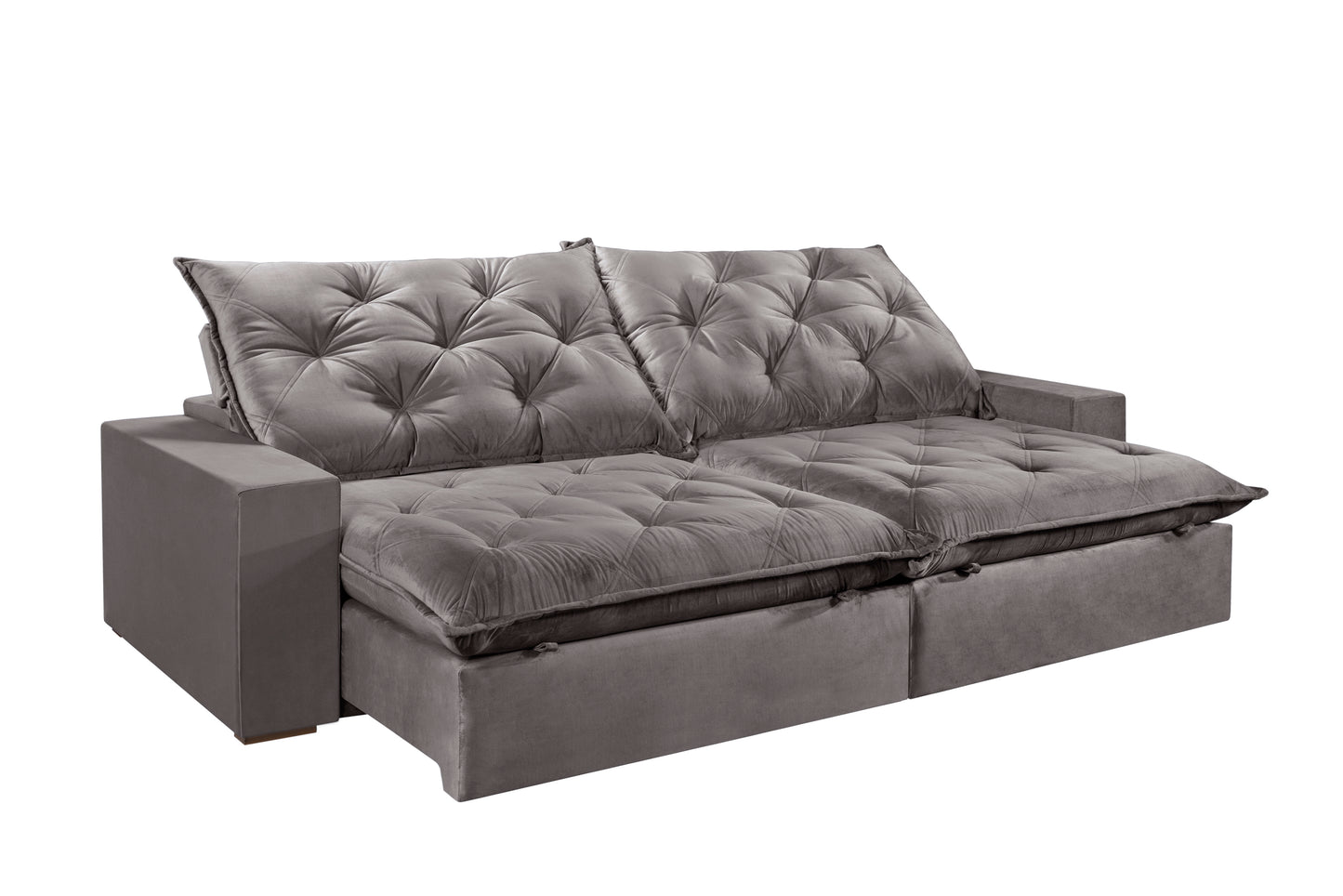 Sofá Retrátil Reclinável Pet Veludo Cinza Escuro Grafite Várias Medidas 1,90m, 2,10m, 2,30m, 2,50m, 2,70m e 2,90m - Grand Mobile Móveis - Loja de Móveis e Decorações no bairro da Mooca e Tatuapé na cidade de São Paulo no estado de SP