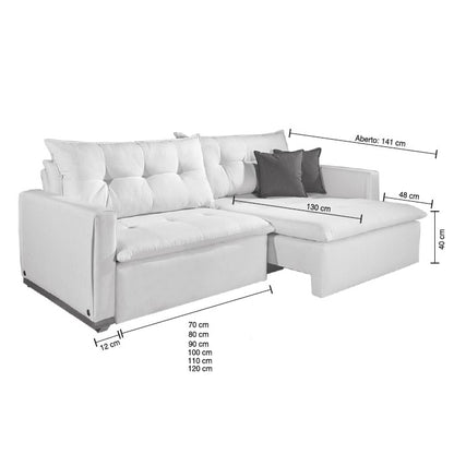 Compacto Sofá Retrátil Sem Caixa Veludo Bege Creme Pillow Top Almofadas Soltas opções medidas: 1,64m (2 assento 0,70m), 1,84m (2 assentos 0,80m), 2,04m (2 assentos 0,90m), 2,24m (2 assentos 1,00m), 2,44m (2 assentos 1,10m), 2,64m (2 assentos 1,20m) 0,95m profundidade fechado, 1,40m aberto, espuma D28, molas, pillow top, braço pequeno fino 0,12m - Grand Mobile Móveis - Loja de Móveis e Decorações no bairro da Mooca e Tatuapé na cidade de São Paulo no estado de SP