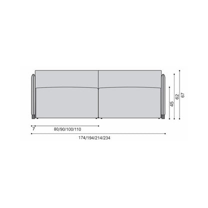 Compacto sofá retrátil sem caixa pouca pequena profundidade 1,00m fechado 1,40m aberto braços 6cm, detalhe cinto couro marrom e botões, almofadas encosto soltas e decorativas, espuma D33, medidas 1,74m, 1,94m, 2,14m, 2,34m, 2,54m assentos 0,80m, 0,90m, 1,00m, 1,10m, 1,20m estofamento linho cru, ideal para sala de estar – Grand Mobile Móveis – Loja de Móveis e Decorações no bairro da Mooca e Tatuapé na cidade de São Paulo no estado de SP